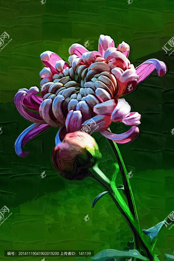 秋菊,花卉油畫,裝飾畫,無框畫