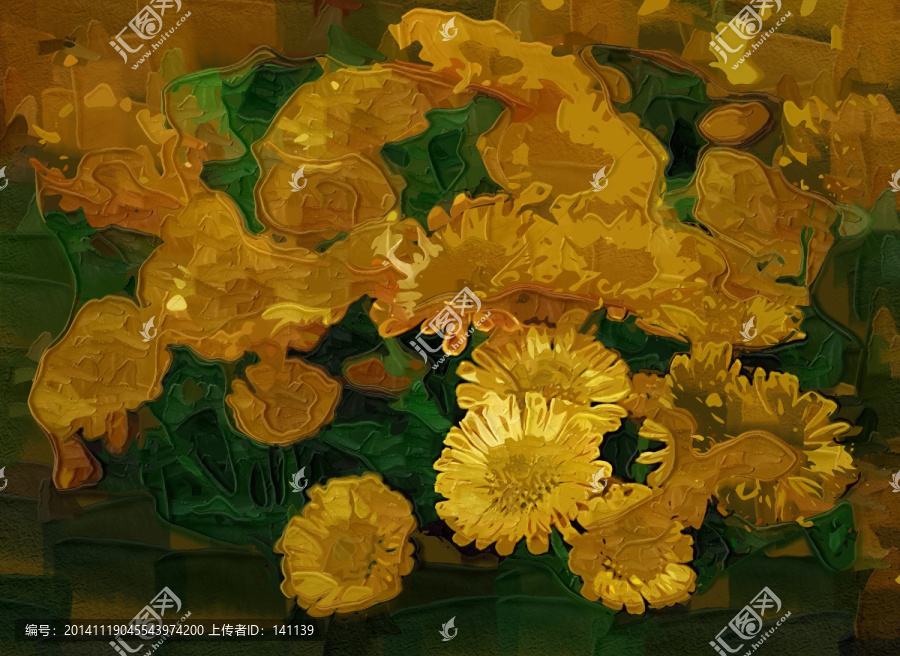 秋菊,花卉油畫,裝飾畫,無框畫