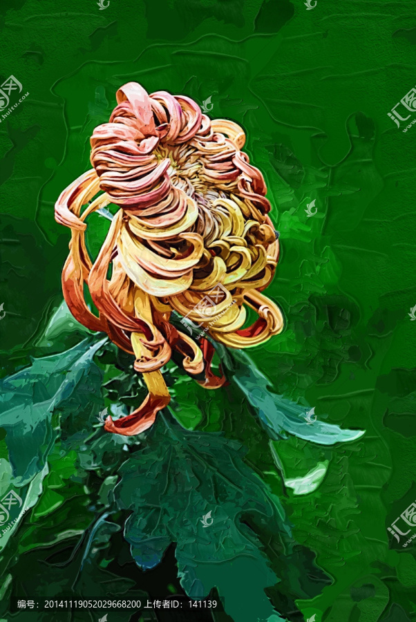 秋菊,花卉油畫,裝飾畫,無框畫
