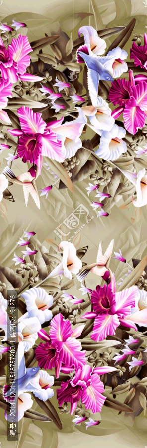 時尚數(shù)碼印花女裝面料花型未分層