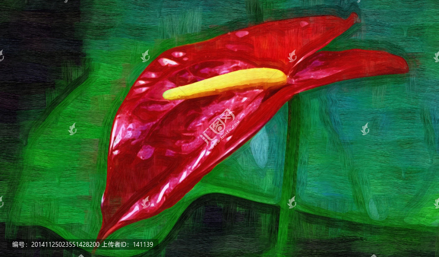 紅掌,花卉油畫(huà),油畫(huà),裝飾畫(huà)