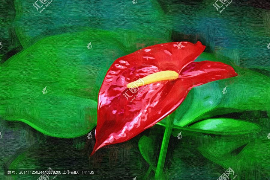 紅掌,抽象畫,抽象油畫,油畫