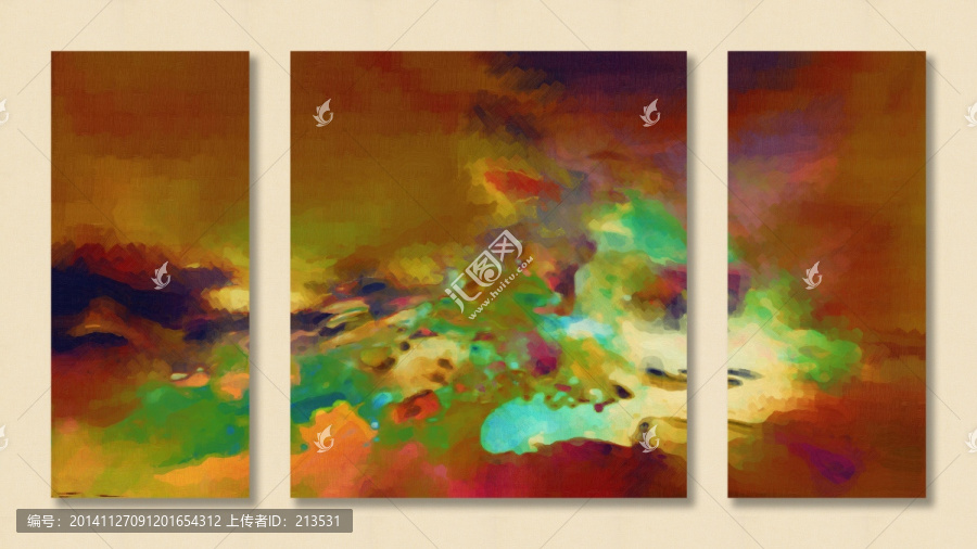 漂亮的抽象三聯(lián)畫