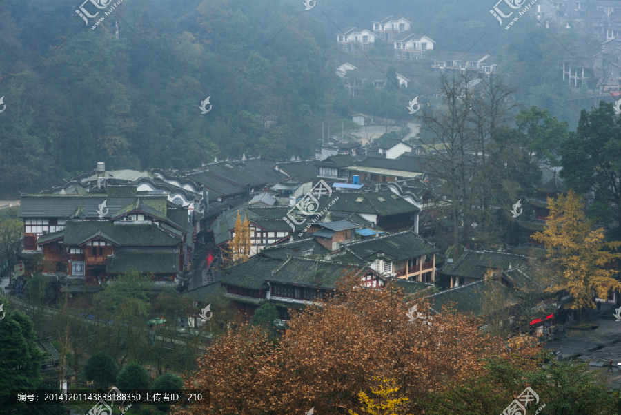 青城后山泰安古镇俯瞰