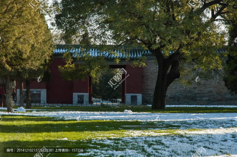 雪后天坛夕阳晚景