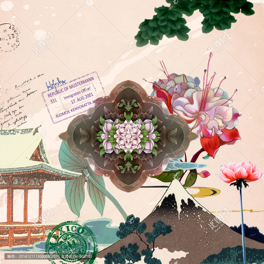 鮮花復(fù)古裝飾畫