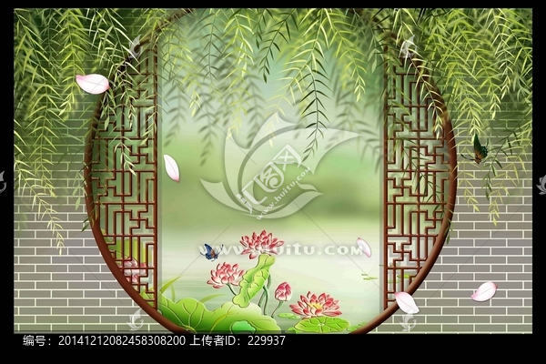3D壁畫,垂柳