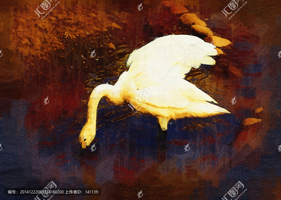 天鵝油畫,裝飾畫,無框畫,油畫