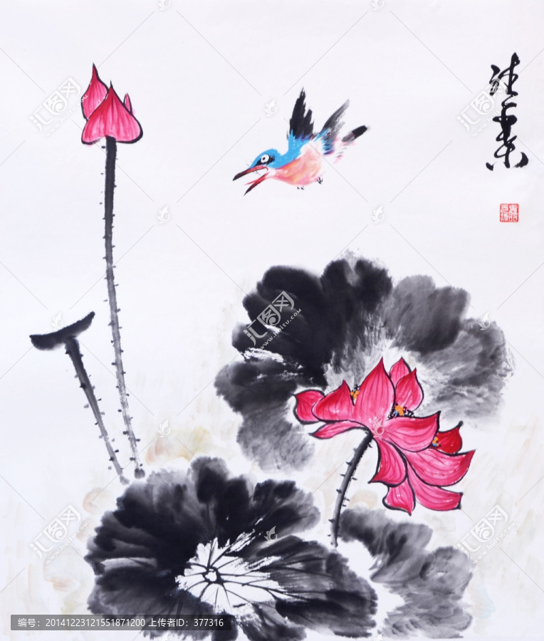原創(chuàng)寫(xiě)意荷花