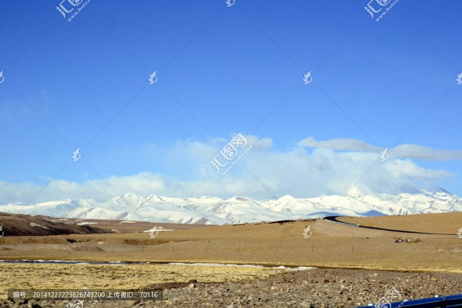 西藏风光,雪山,草原,公路