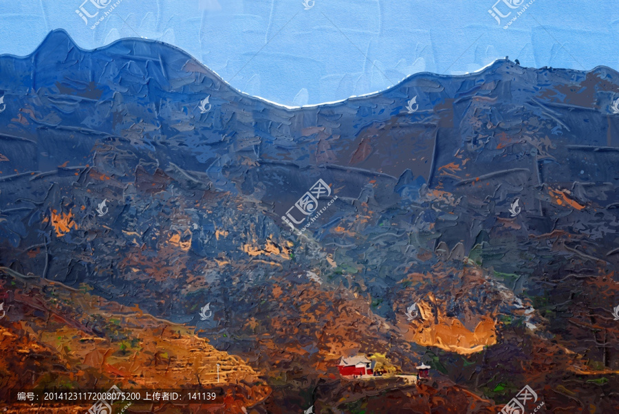 爨底下村風(fēng)景油畫(huà)