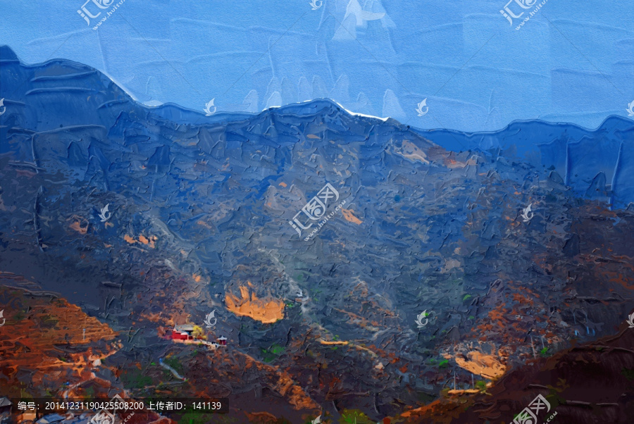 爨底下村風(fēng)景油畫