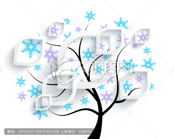 雪花立體背景墻紙