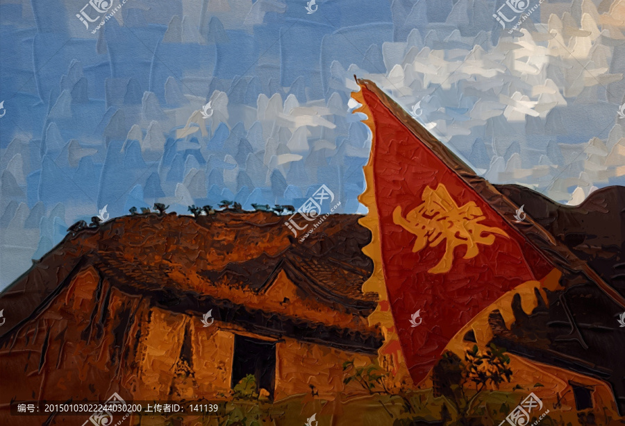 爨底下村風(fēng)景油畫