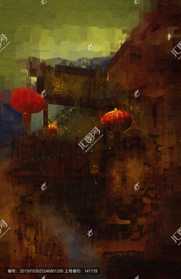 爨底下村風景油畫