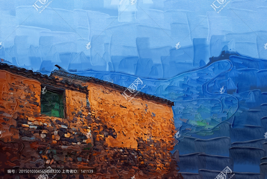 爨底下村風(fēng)景油畫