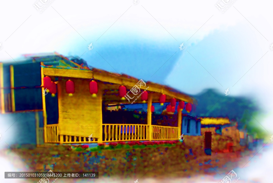 爨底下村風(fēng)景油畫