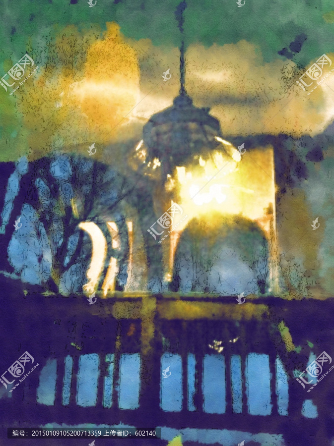 風(fēng)景無框油畫