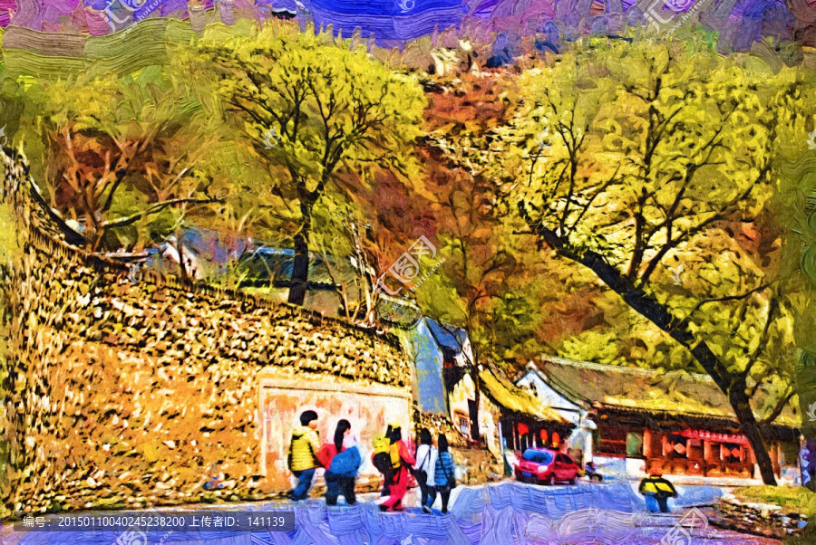 爨底下風(fēng)景油畫