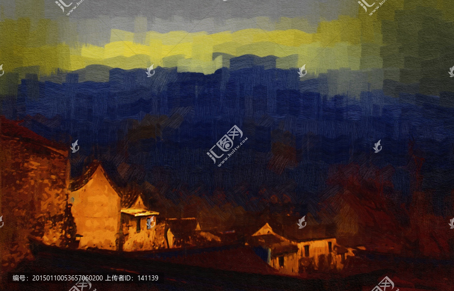 爨底下風(fēng)景油畫