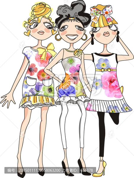 時尚女孩,服裝圖案