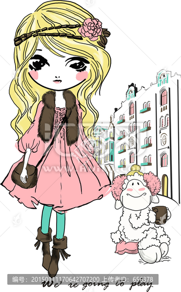 卡通小女孩,時(shí)尚女孩