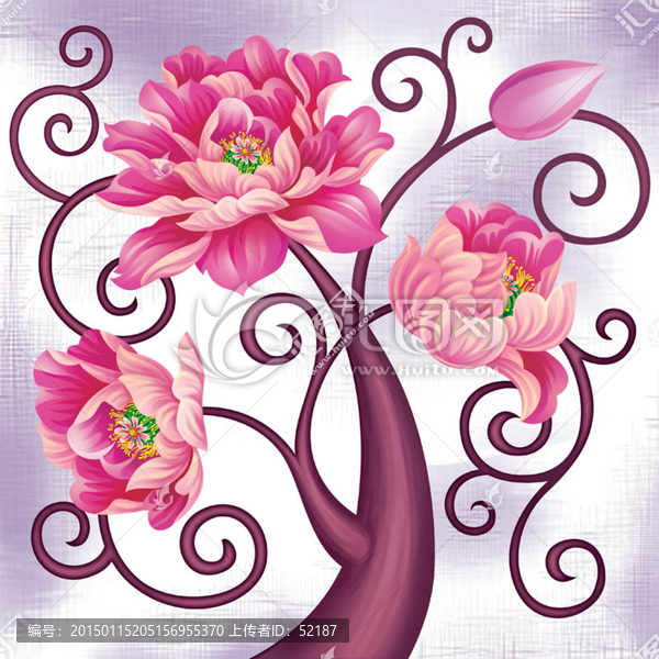 油畫風(fēng)花卉之牡丹花