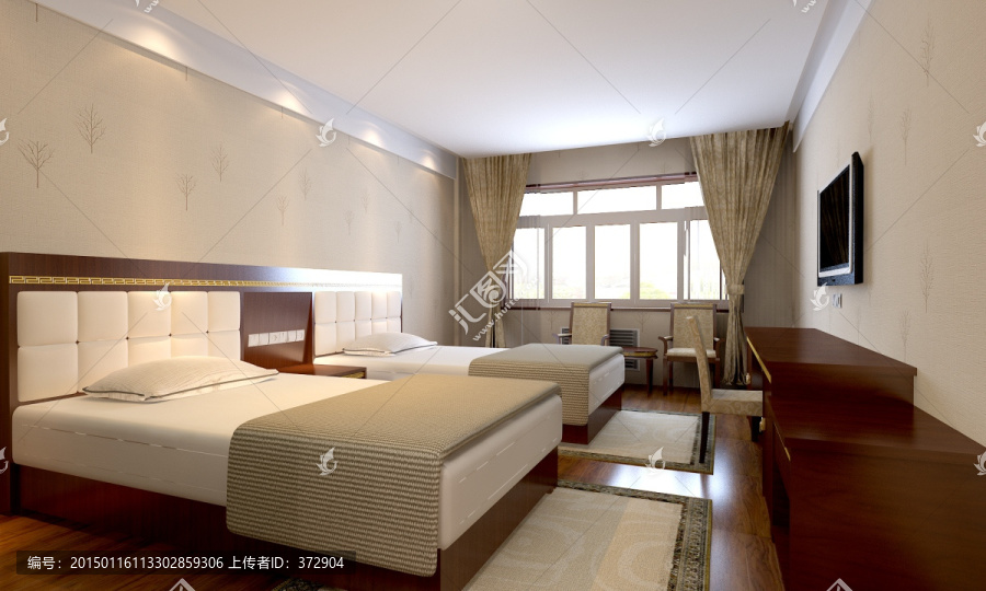 酒店標(biāo)準(zhǔn)間效果圖（未分層）