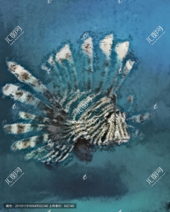 彩色大魚抽象畫