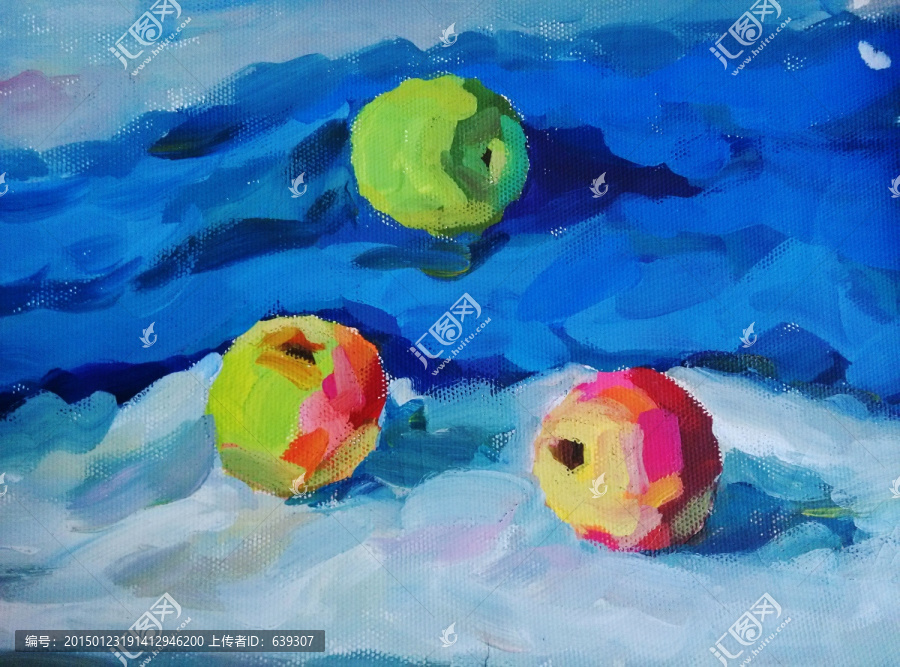 蘋果,水粉畫