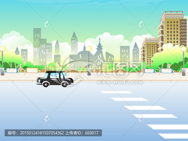 日景公路街景flash動畫場景