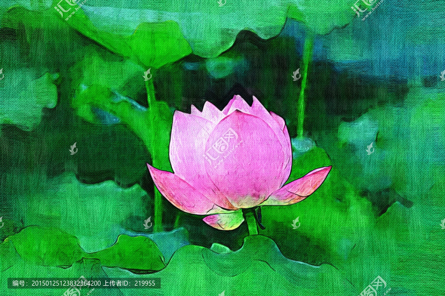 油畫,蓮花