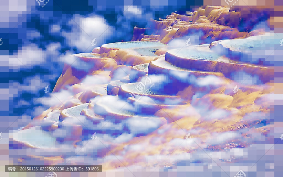 云中溫泉（無框畫）