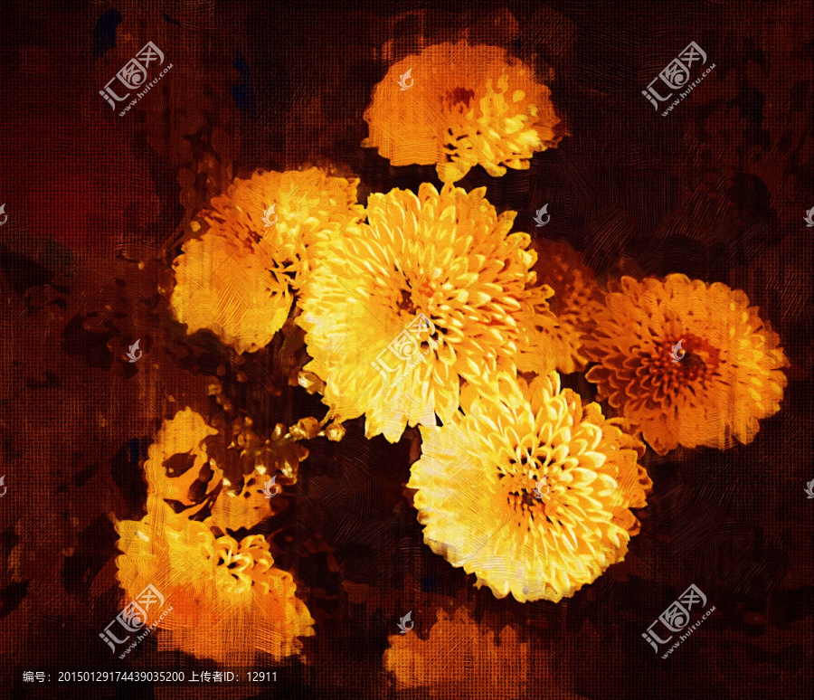 菊花,油畫