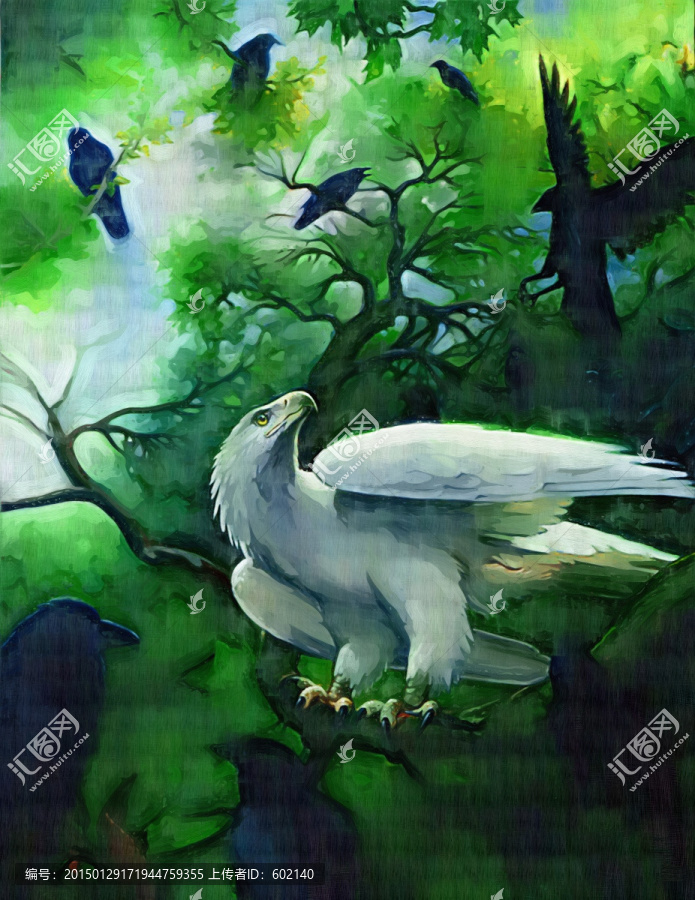 彩色老鷹抽象畫