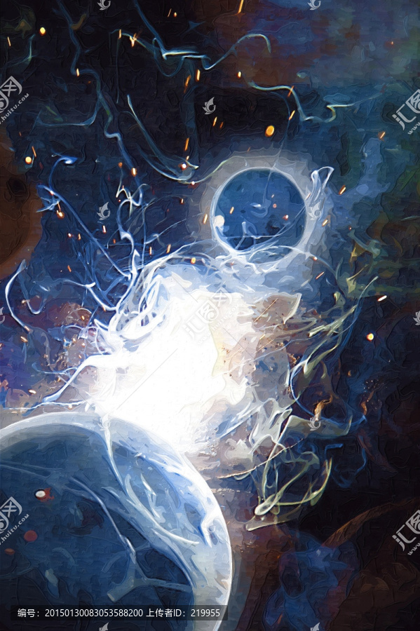 油畫,夢(mèng)幻太空,唯美宇宙