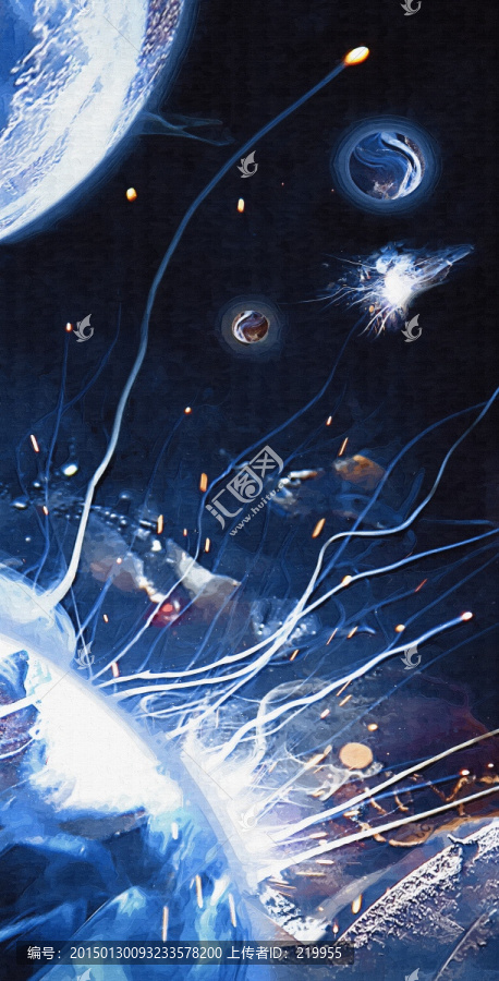 油畫,夢幻宇宙,奇異太空