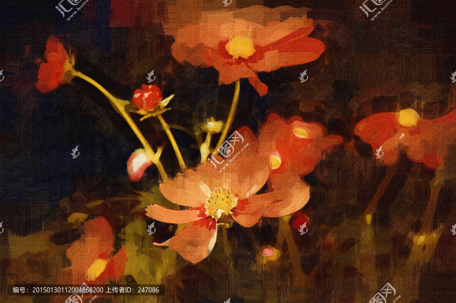 油畫,花卉