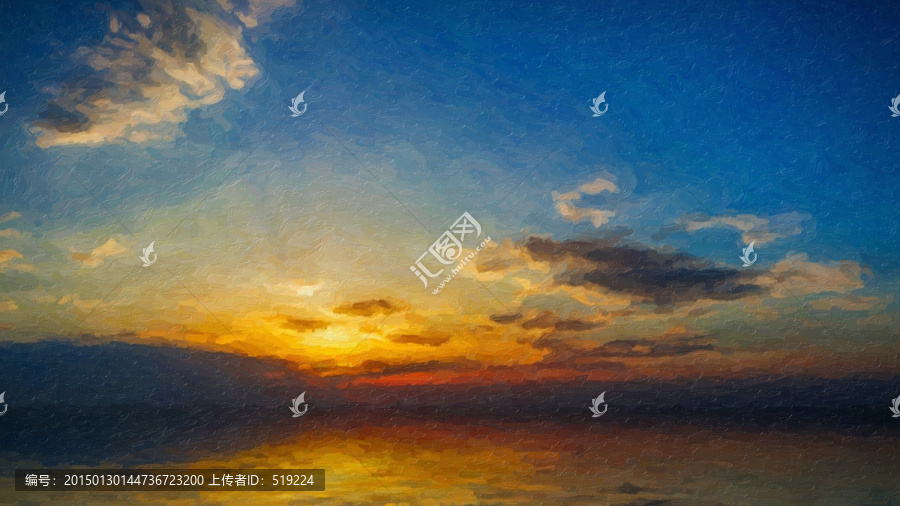 抽象油畫,落日,TIF未分層