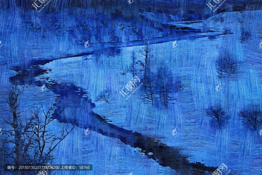 電腦油畫,冰河