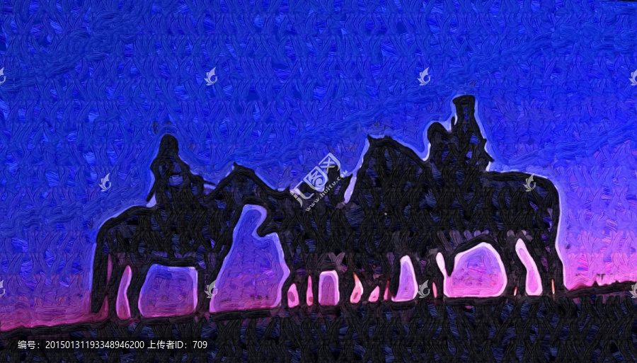 騎馬裝飾畫
