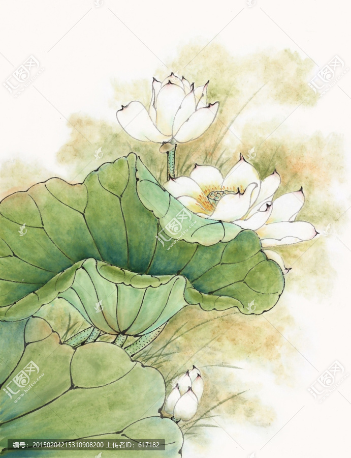 原創(chuàng),國(guó)畫(huà),無(wú)瑕,蓮花