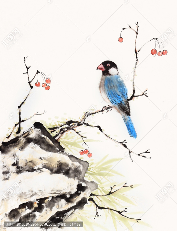 原創(chuàng),國畫,紅果