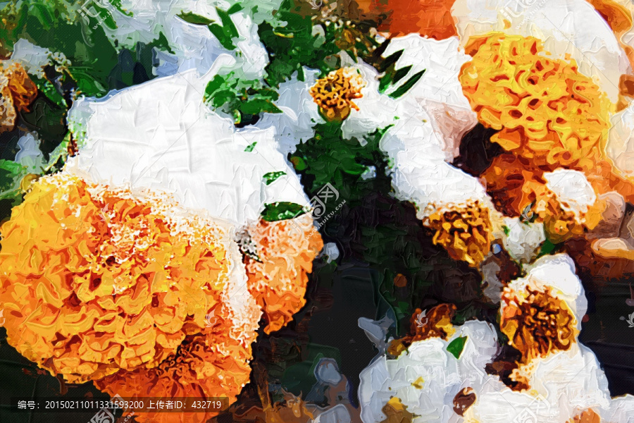 裝飾畫(huà)（雪中萬(wàn)壽菊）