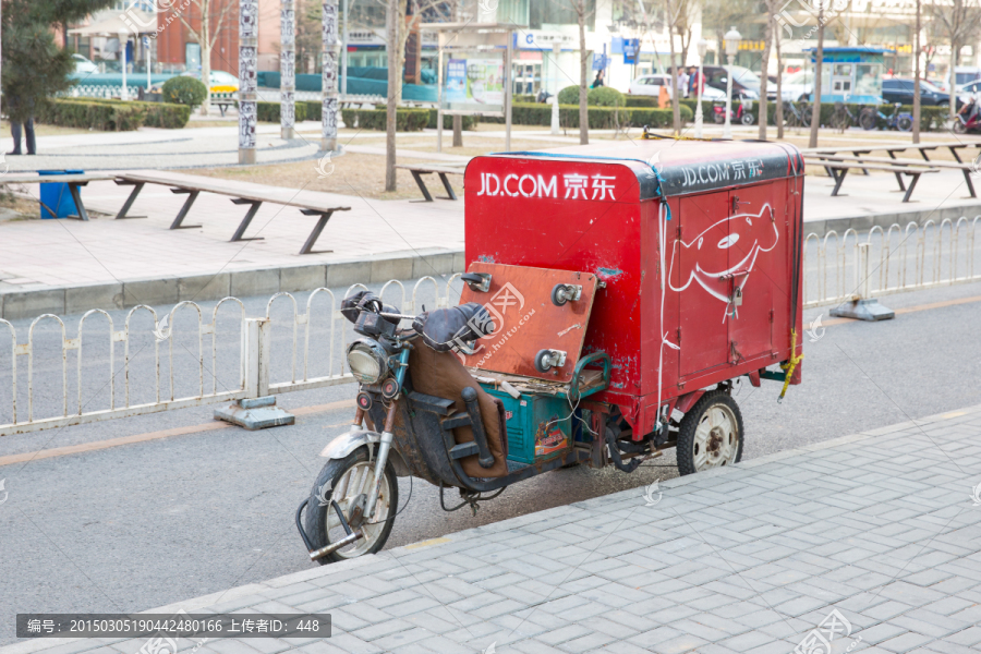 快递送货车,三轮车