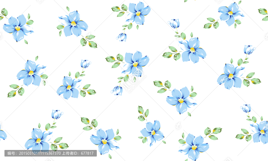 花朵,藍(lán)色,印花,未分層