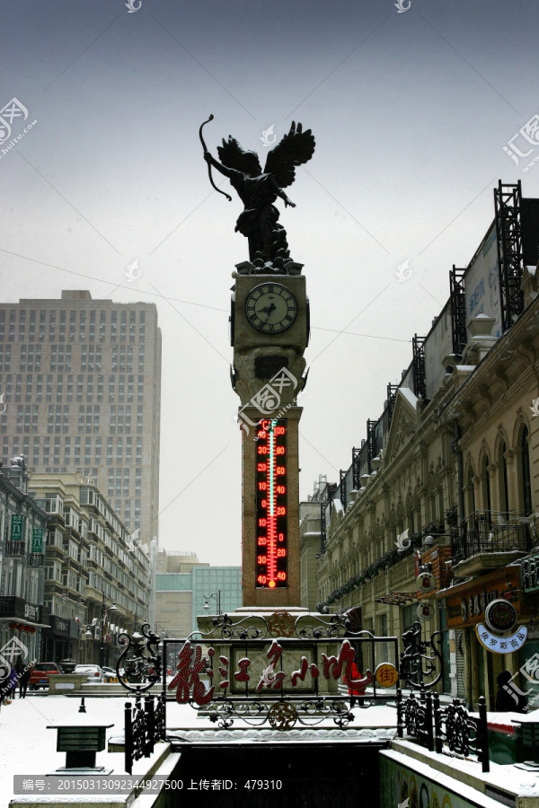 哈尔滨,中央大街,步行街,雕塑