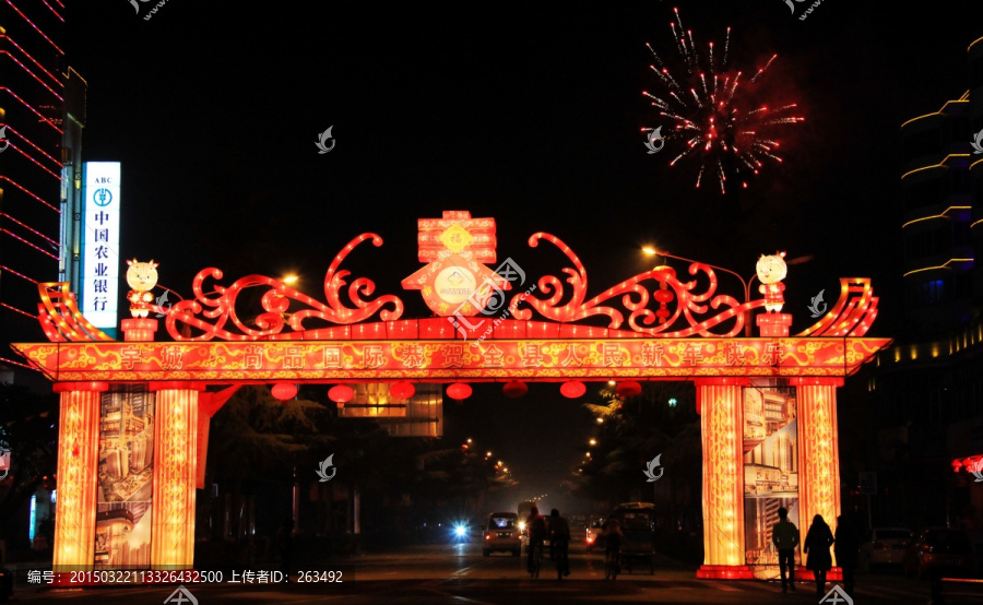 夜景,灯,牌坊