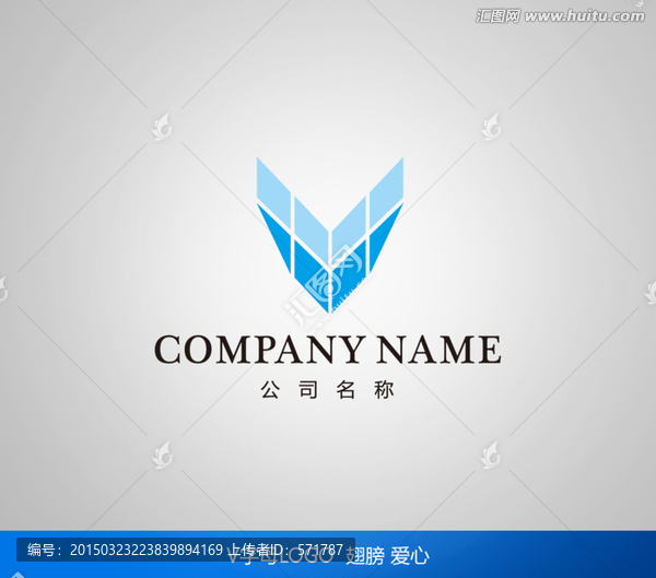 V心形字母LOGO