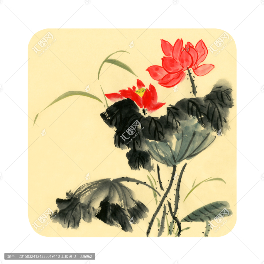 裝飾畫,荷花,寫意畫